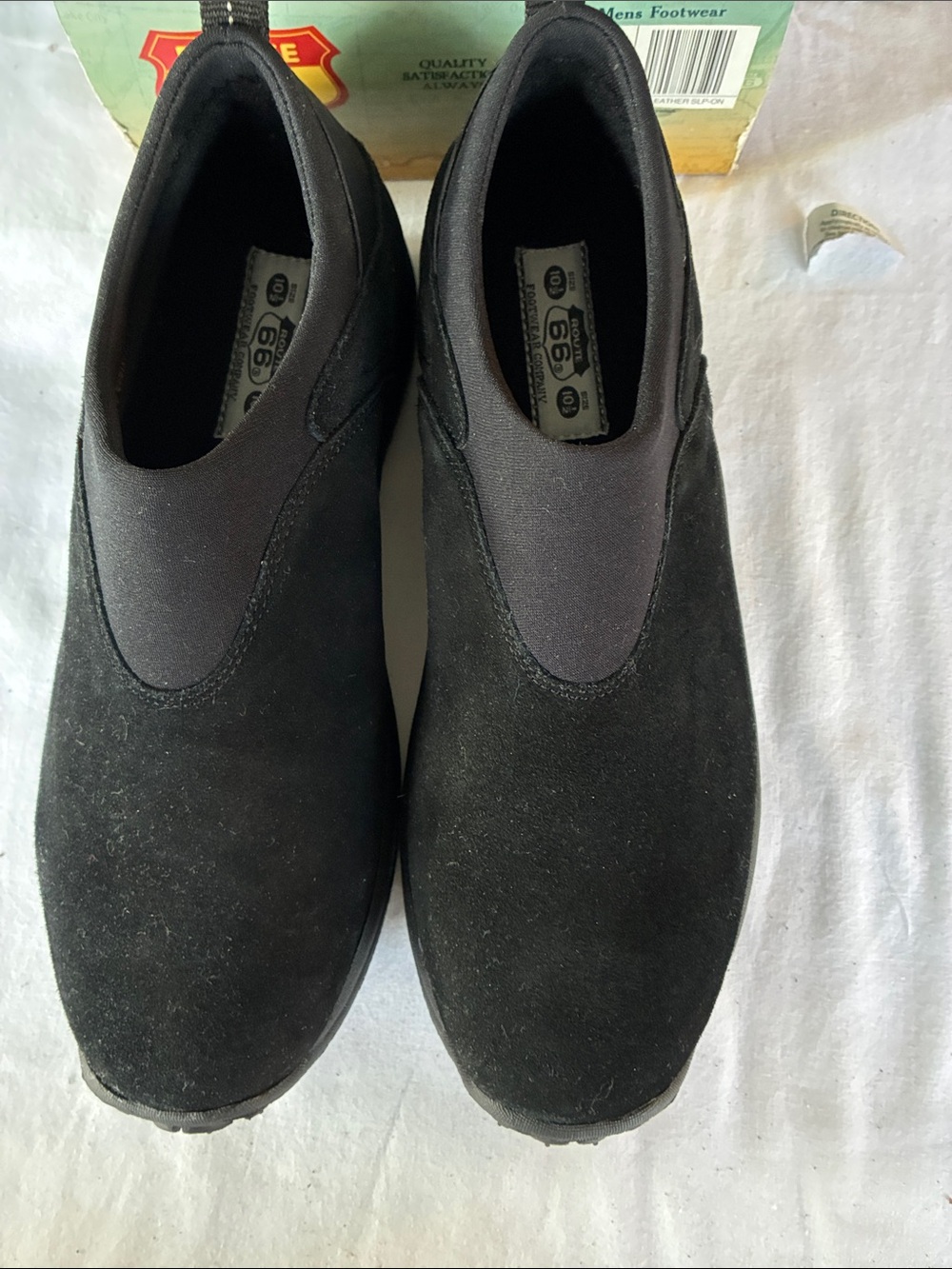 Route 66 Men's Black Slip-On Loafers with Elastic Vamp
